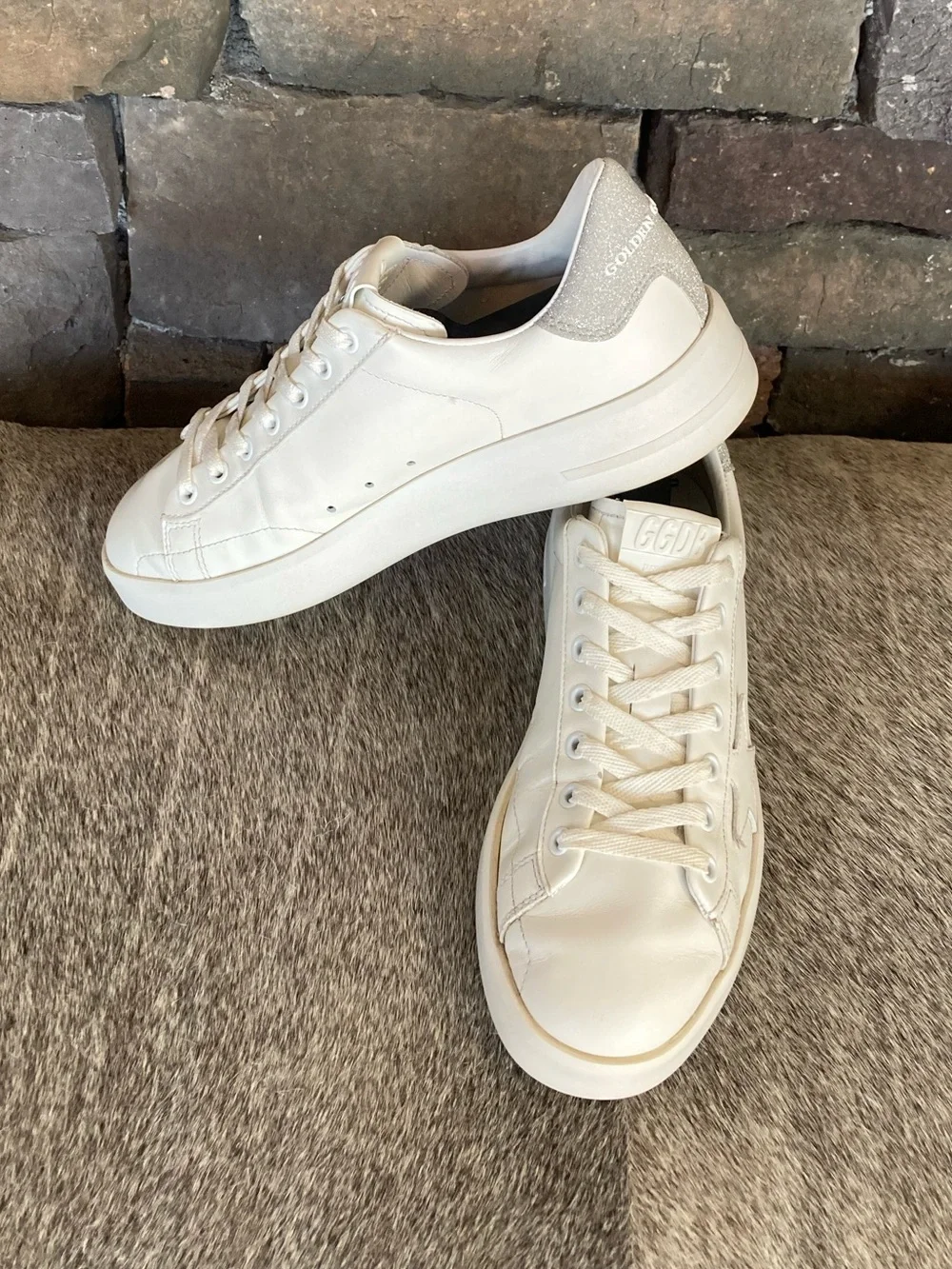 Golden Goose Pure New Star White Silver Sneakers